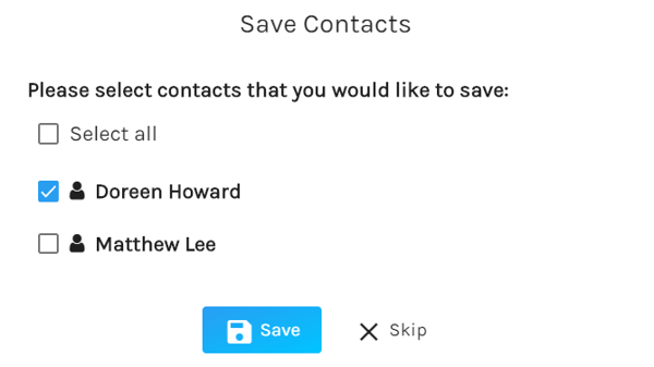 Save Contacts